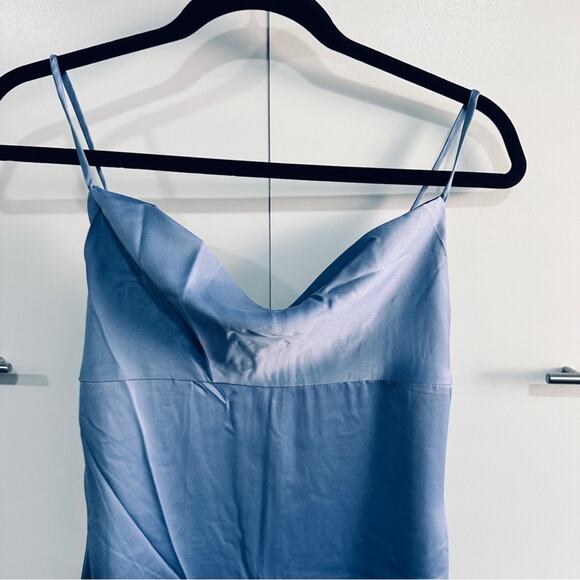 We Wore What Size 2 Silky Blue Cowl Midi Dress Party Club Bridesmaid Wedding - Picture 5 of 16